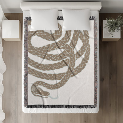 Spiga Snake Cotton Blend Blanket Throw