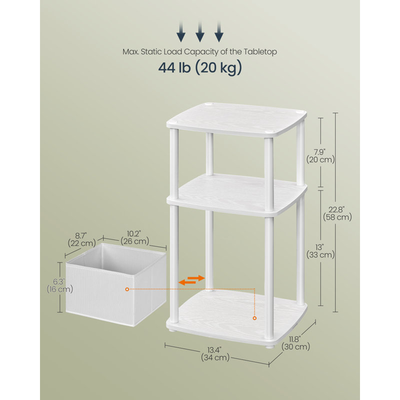 Superfast Toolless Assembly, Side Table, White