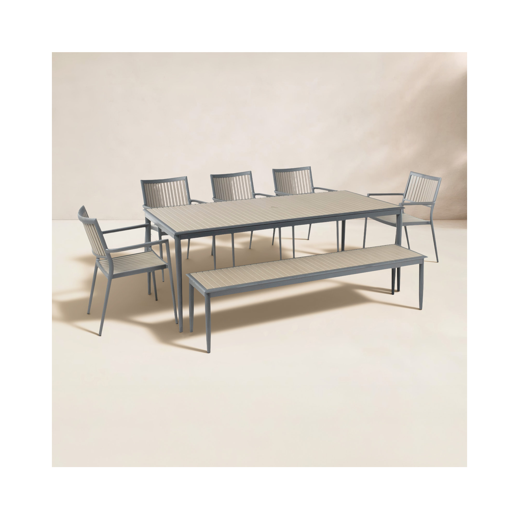 Limetta Rectangular 78'' Long Dining Set, 5