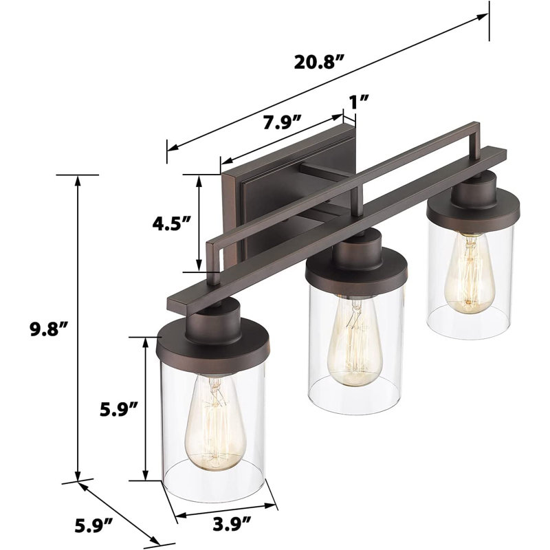 Dimmable Vanity Light, 3, Oil Rubbed Bronze