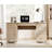 Lysiane 58" Executive Desk With 4 Drawers And 1 Door, Modern Farmhouse Home Office Computer Table With Charging Station, Keyboard Tray-1808789911