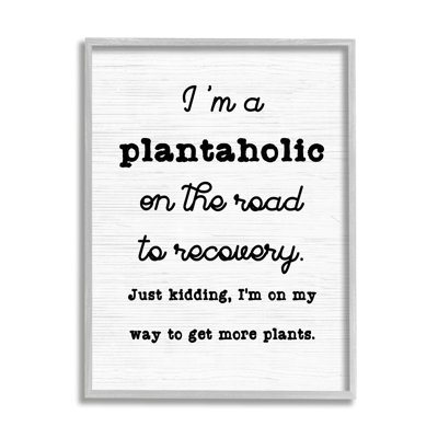 " Witty Plantaholic Sign Fun Plant Parent Typography " by Lil' Rue