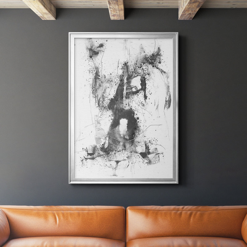 Graphite Abstract II " Graphite Abstract II ", 42.5" H x 30.5" W x 1" D, Silver Framed