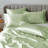 Satin Sage 100% Satin Luxury Wrinkle Resistant 6-Piece Queen Sheet Set-111014610-111014597