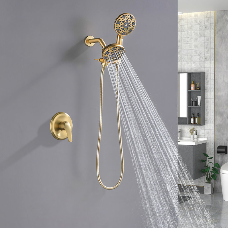 Ensemble de robinet de douche Ensemble de douche complet Pomme de douche double et ensemble de douche à main 2 en 1 Ensemble de garniture de douche Ensemble de douche