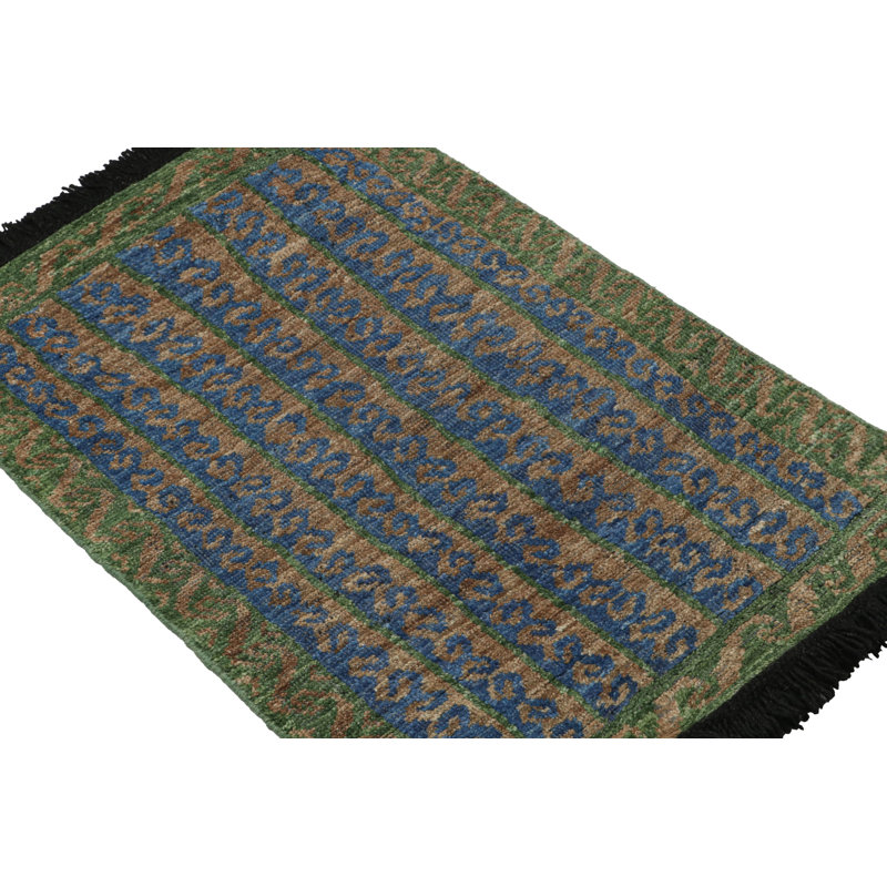 Burano Hand Knotted Wool Geometric Area Rug, Rectangle 6' x 9'