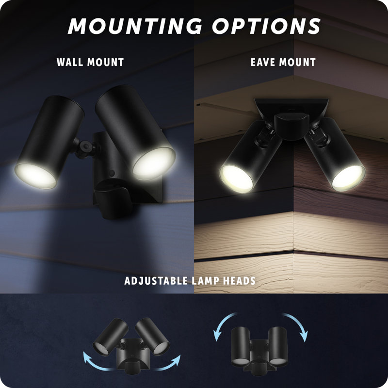 Security Lighting 2 - Head Hardwired Outdoor Security Outdoor Security Flood Light with Motion Sensor