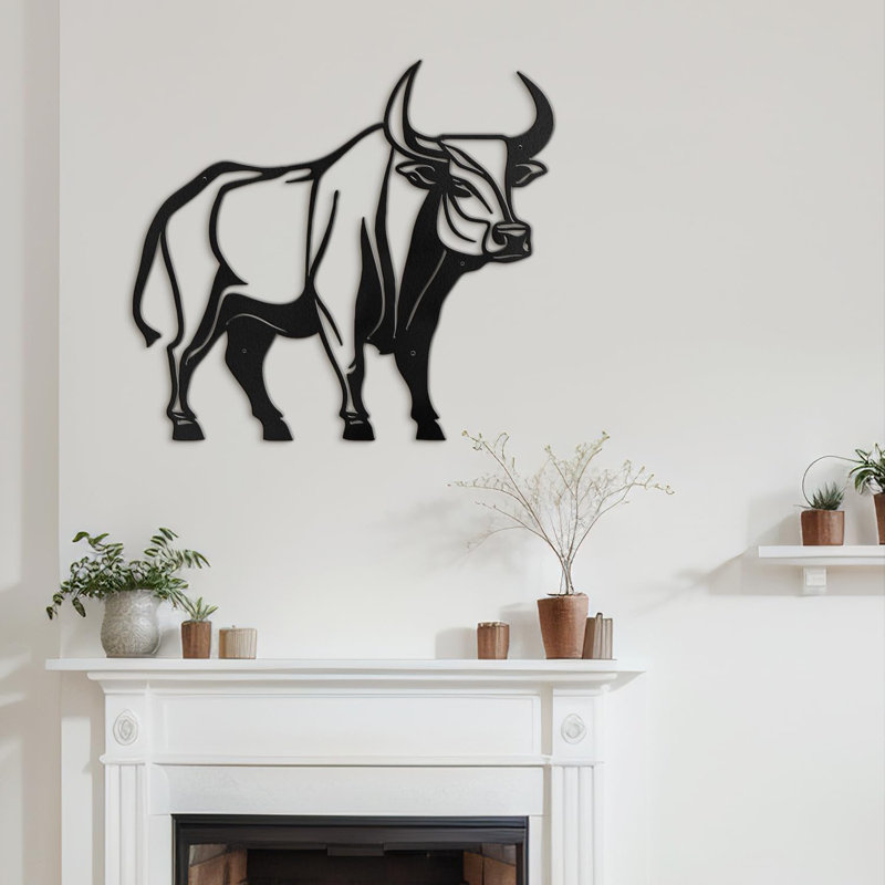 Décoration murale en métal, H 12 po x l 18 po x P 0,05 po, Noir