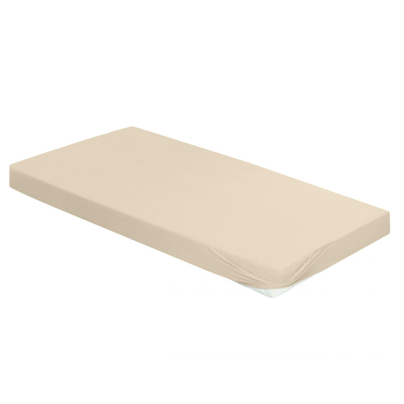 Vesuv 100% Cotton Jersey Knit Fitted Sheet, Nature, 200 x 200 cm