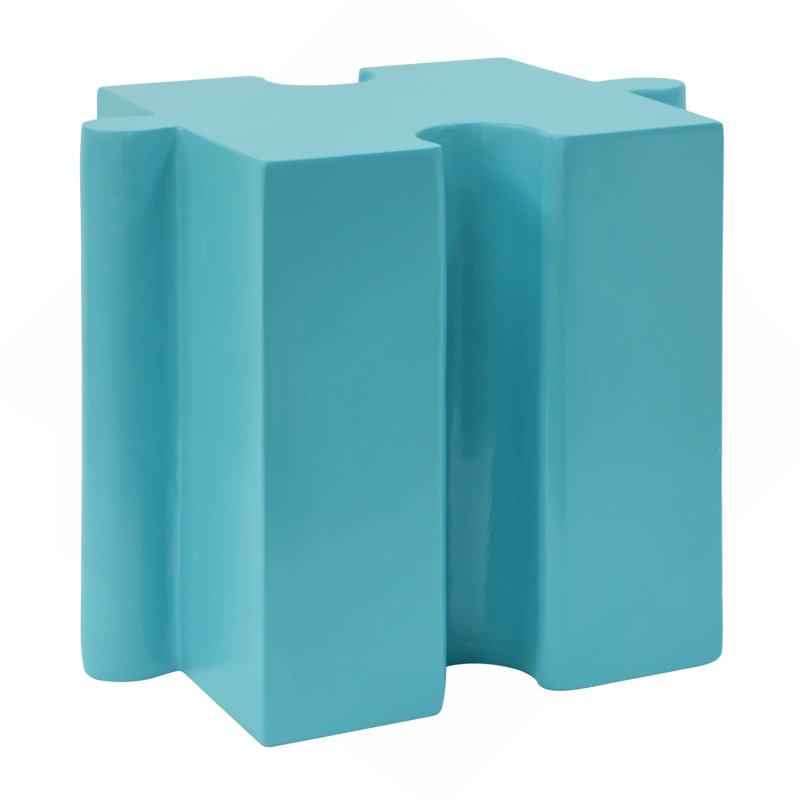 Table d'appoint casse-tête, table modulaire à bord concave MGO, Bleu pâle