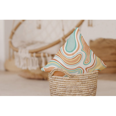 Beach Vacation Abstract Reversible Throw Pillow