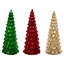 Arbres de Noël en verre à piles - Ensemble de 3