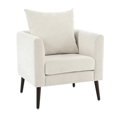 Fauteuil rembourré avec tissu chenille - beige pour l'ameublement de chambre à coucher brun