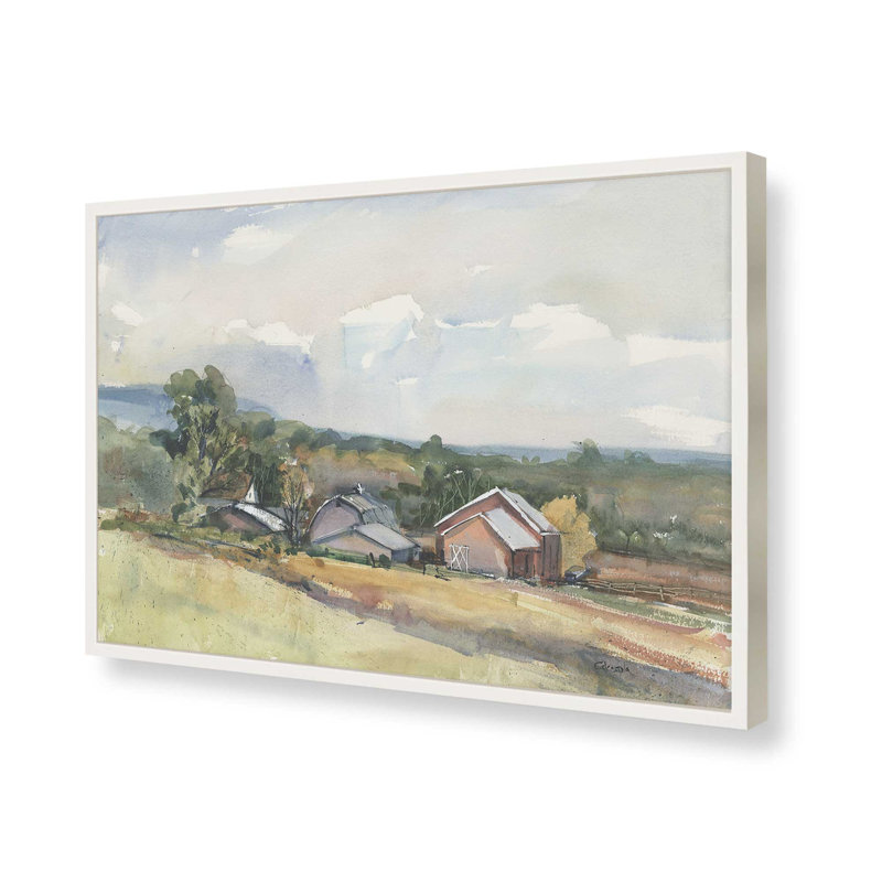 «View of Somers Mountain» par Stephen Calcasola, reproduction d'art, H 36 po x l 48 po, Blanc
