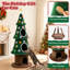 Arbre à chat de Noël de 168 cm avec 2 niches confortables, tour à chat d'intérieur moderne, système anti-basculement, poteaux à griffer recouverts de sisal, perchoirs moelleux et balles suspendues, arbre à chat festif idéal pour que les chatons puissent jouer et dormir.