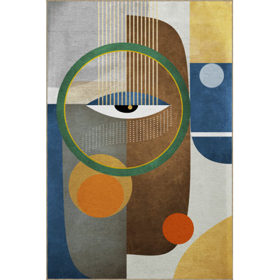 Tapis décoratif moderne multicolore à motif abstrait
