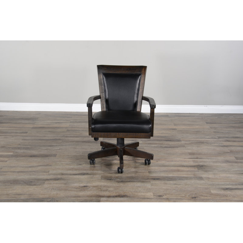 Heanor Executive Chair, Brown, Faux Leather Black