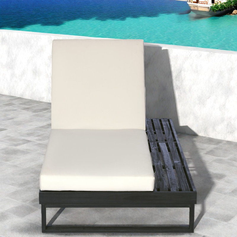 Méridiennes de patio réglables, chaise longue moderne en bois d'acacia