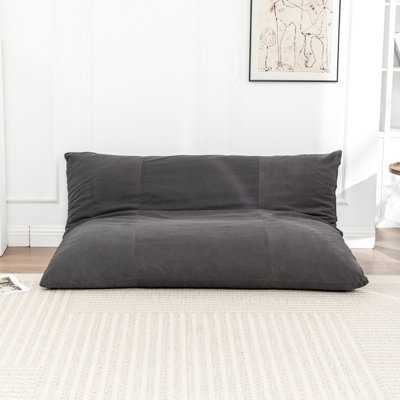 Soft Corduroy Grey Bean Bag Chair, 3 - In 1, Machine Washable, Suitable For Adults And Game Room Floor Grey, Removable Cover, No Assembly, Good Reading
