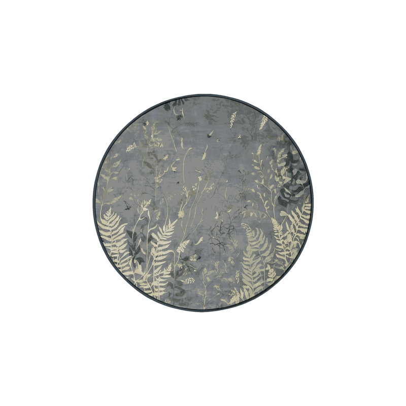 Silky Soft Plush Gray Area Rug, Round 5'