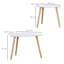 Edinburg Side Table Set of 2, Modern End Coffee Bedside Tables White Natural