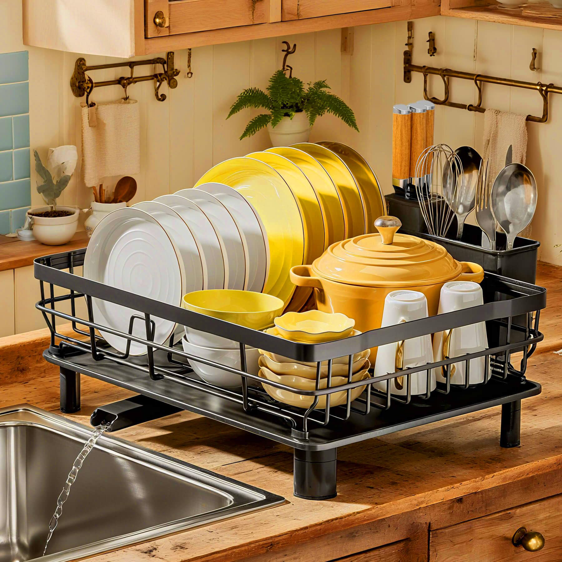 ZHONGSHANJUXING Dish Drying Rack, Dish Racks (White) - Wayfair Canada