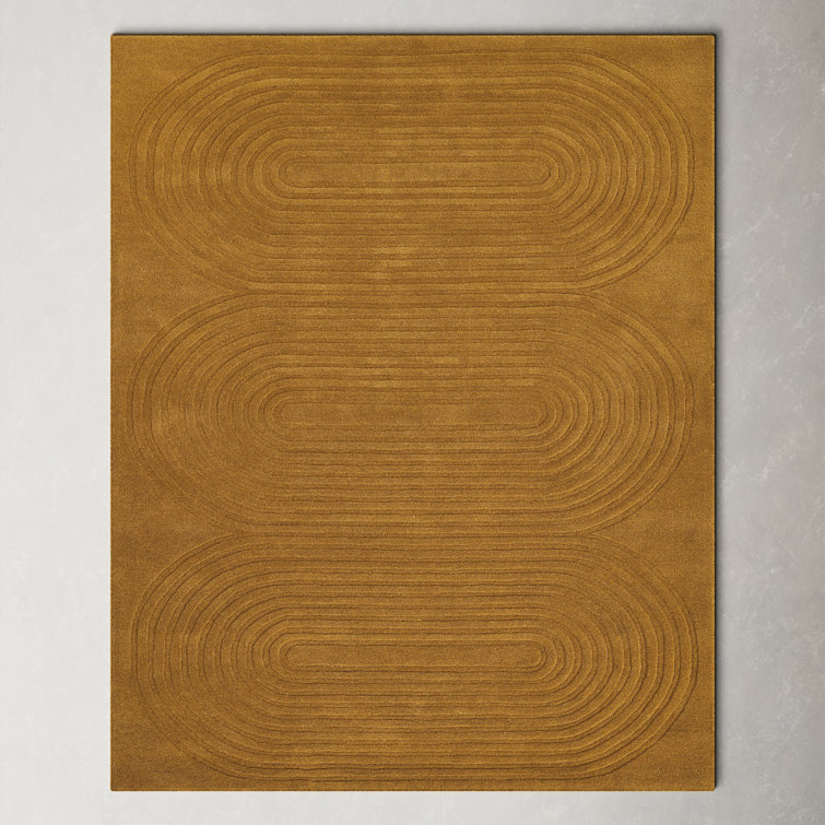 Tillie Handwoven Wool Gold Area Rug 5’0”x 8’0”