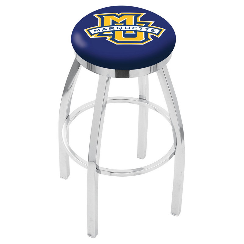 NCAA 36" Swivel Bar Stool, Marquette, Chrome