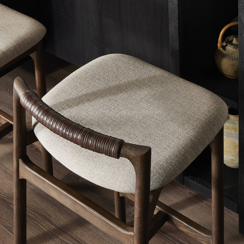 Baden Stool, Alcala Wheat/Polyester Blend, Sienna Brown, Counter Stool (26" Seat Height)