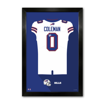 NFL-PA Buffalo Bills Keon Coleman 00 27 po x 39 po imprimé jersey blanc encadré
