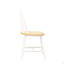 Ensemble de 4 chaises d'appoint à dossier en broche naturelle brun et blanc