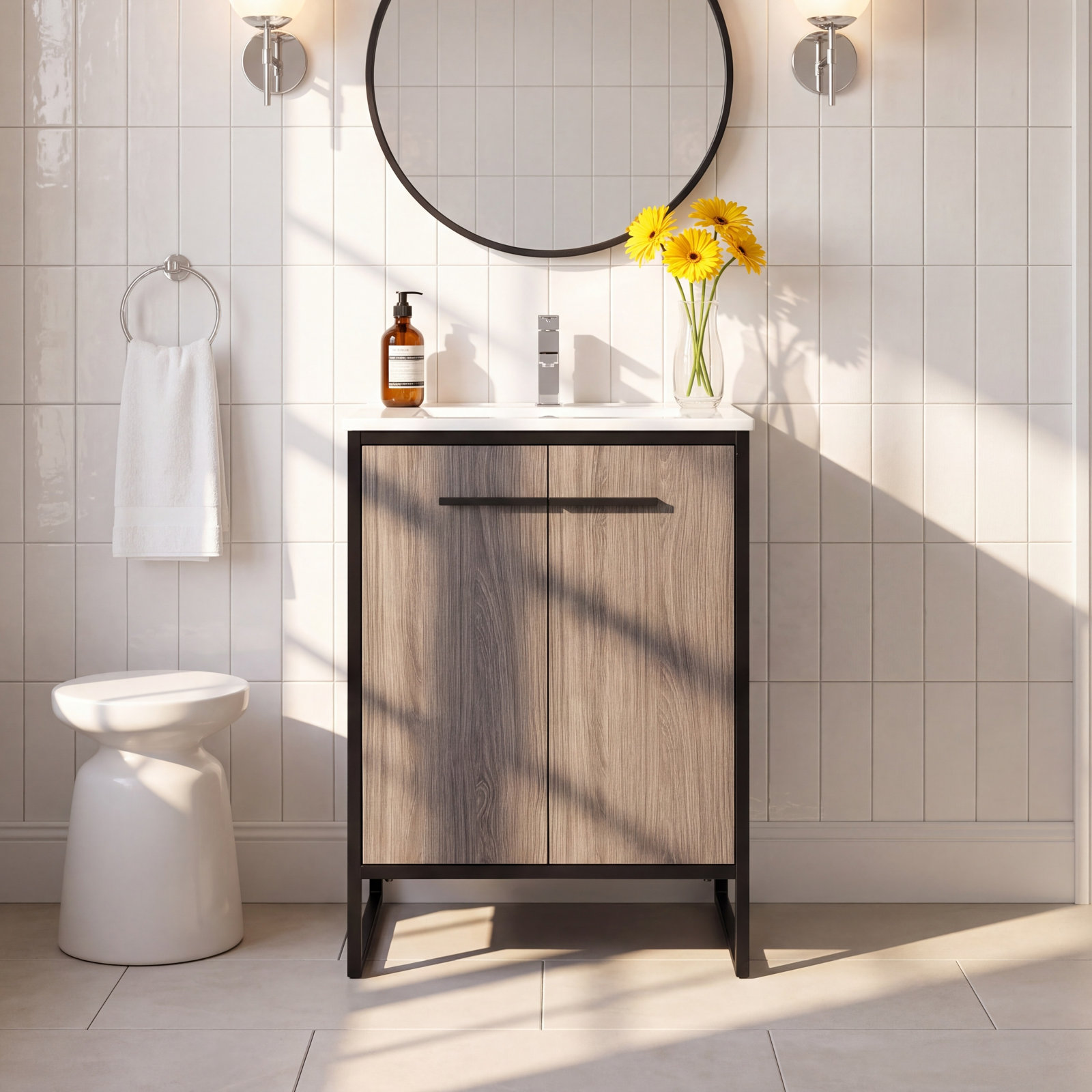 Saray 24 " Single Bathroom Vanity, Gray Taupe
