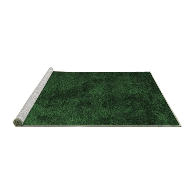 Tapis contemporain vert émeraude 406 lavable à la machine, Carré 3 pi