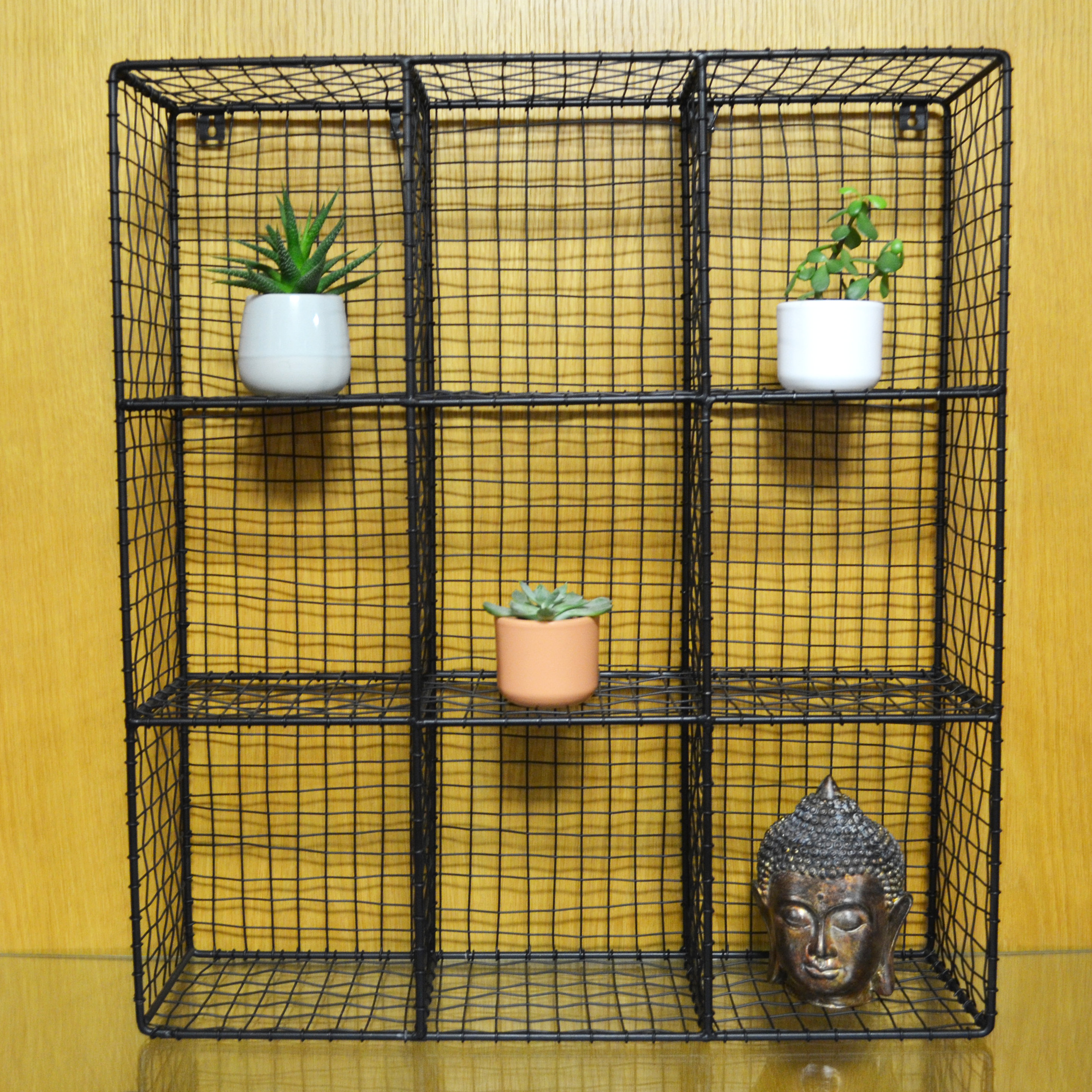 August Grove Spann 9 Square Wire Wrapped Cubed Wall Shelf Reviews Wayfair