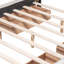 Lit plateforme tapissier avec tête de lit classique et 4 tiroirs, aucun sommier nécessaire, tissu en lin, grand-876285136