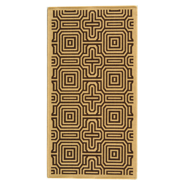 Arneshia Geometric Natural/Brown Indoor/Outdoor Area Rug