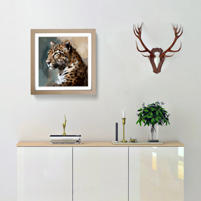 Leopard Gestural Art No.5 - Framed Print