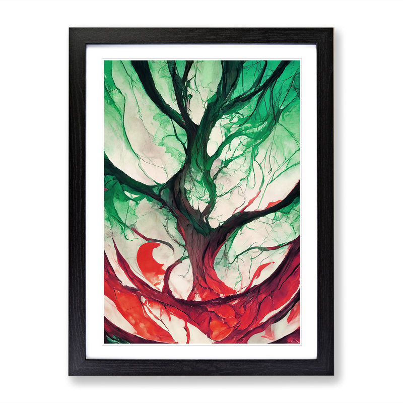 Tree - Single Picture Frame Print, 34cm H x 25cm W x 2cm D, Black Framed