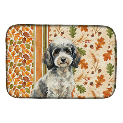 Toy Parti Poodle Heirloom Fall Dish Drying Mat