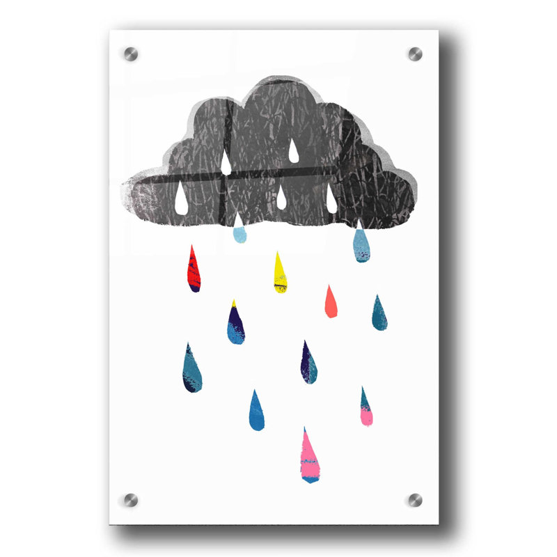 «Rainy Day Rainbow I» par Victoria Borges, art mural en verre acrylique, 24 po x 36 po, H 36 po x l 24 po x P 0,2 po