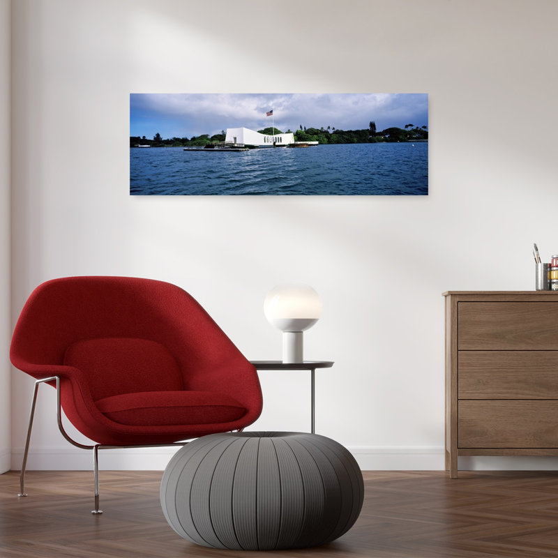 USS Arizona Memorial Pearl Harbor Honolulu Hawaii USA by Dan Merkel - Wrapped Canvas Panoramic Print, 30.48 cm H x 91.44 cm W