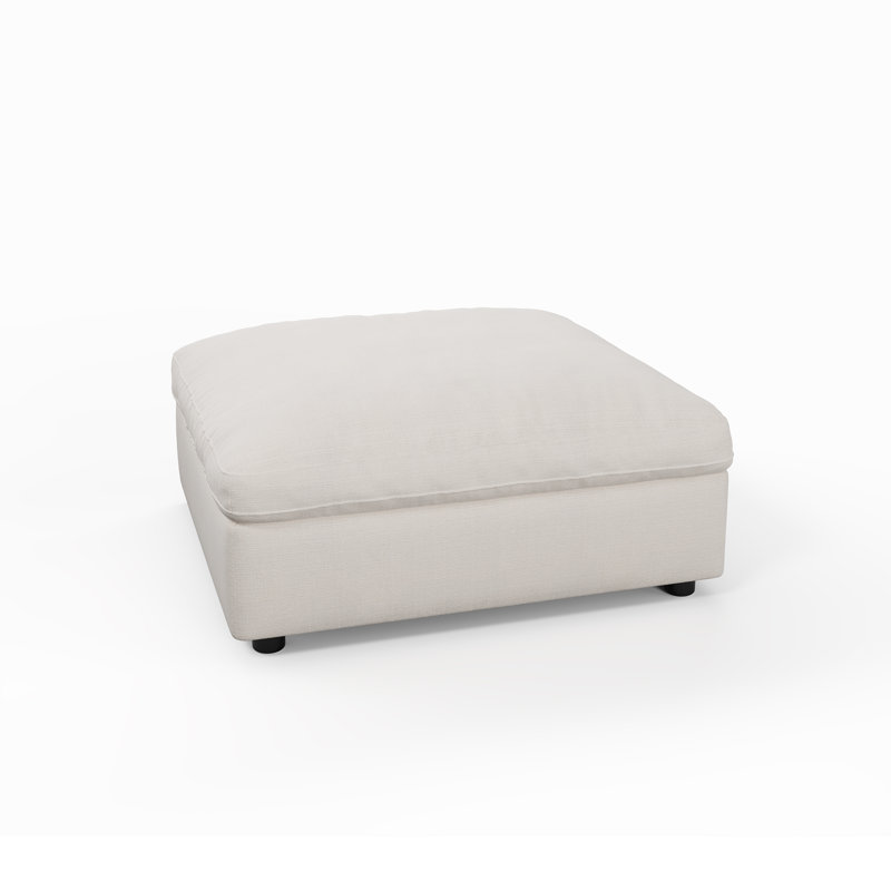 31.5"Ottoman with hidden storage, White, Ottoman