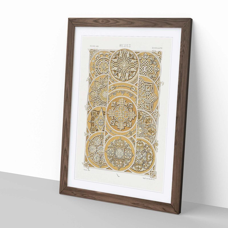 Russian Pattern by Albert Racinet - Framed Print, Walnut, 76cm H x 50cm W x 2cm D