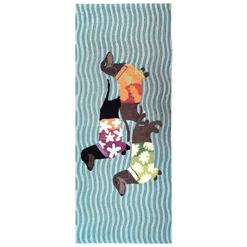 Maud No Pattern And Not Solid Color Polyester Kitchen Mat, Runner 2' x 5'