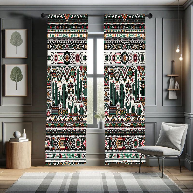 Jeweliet Semi Sheer Curtain Pair, 56" W x 63" L