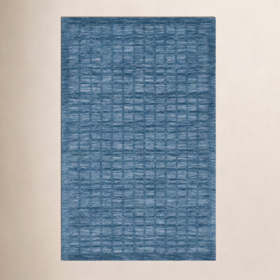 Caris Blue Hand-Loomed Geometric Rug