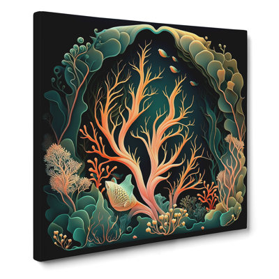 Coral Reef Art Nouveau - Wrapped Canvas