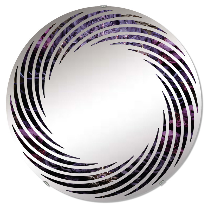 Hindouisme Ravanas Radiant Evil I - Miroir mural en spirale-MIR113699-Rond, 31,4 po x 31,4 po