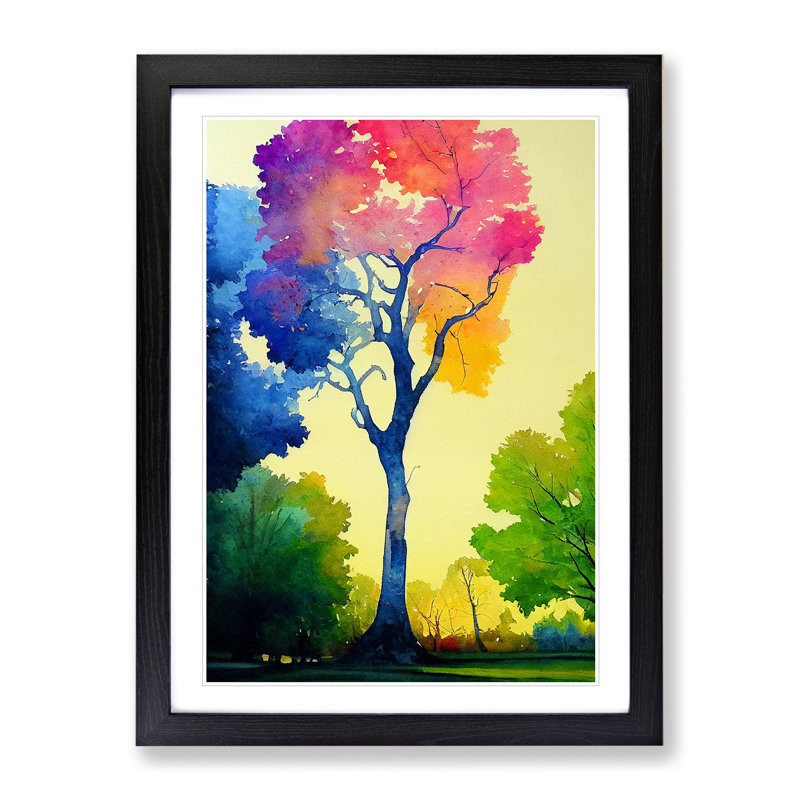 A Tree No.2 - Single Picture Frame Painting, Black, 64cm H x 46cm W x 2cm D