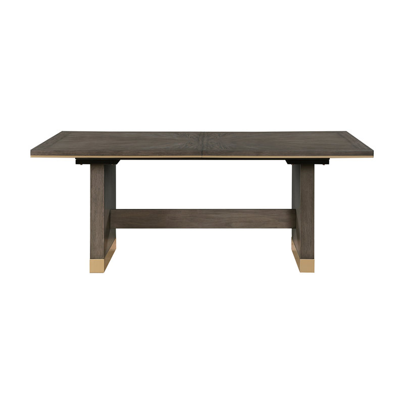 Table de salle à manger moderne avec rallonge de rangement en bois